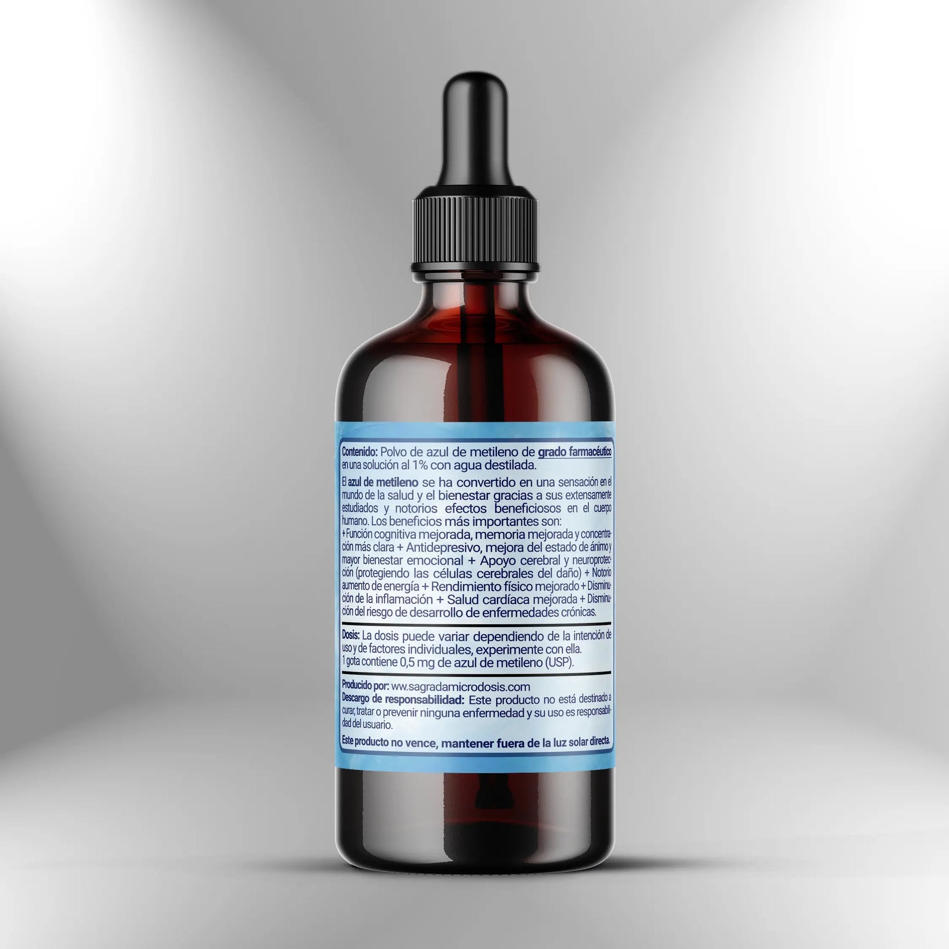 Azul de Metileno al 1% (Grado Farmacéutico) Sagrada Microdosis