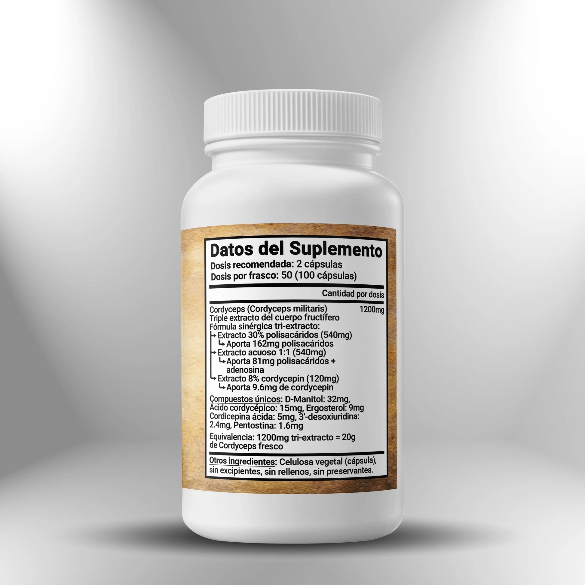 Cordyceps (Triple extracto) 600mg ► 100 cápsulas Sagrada Microdosis