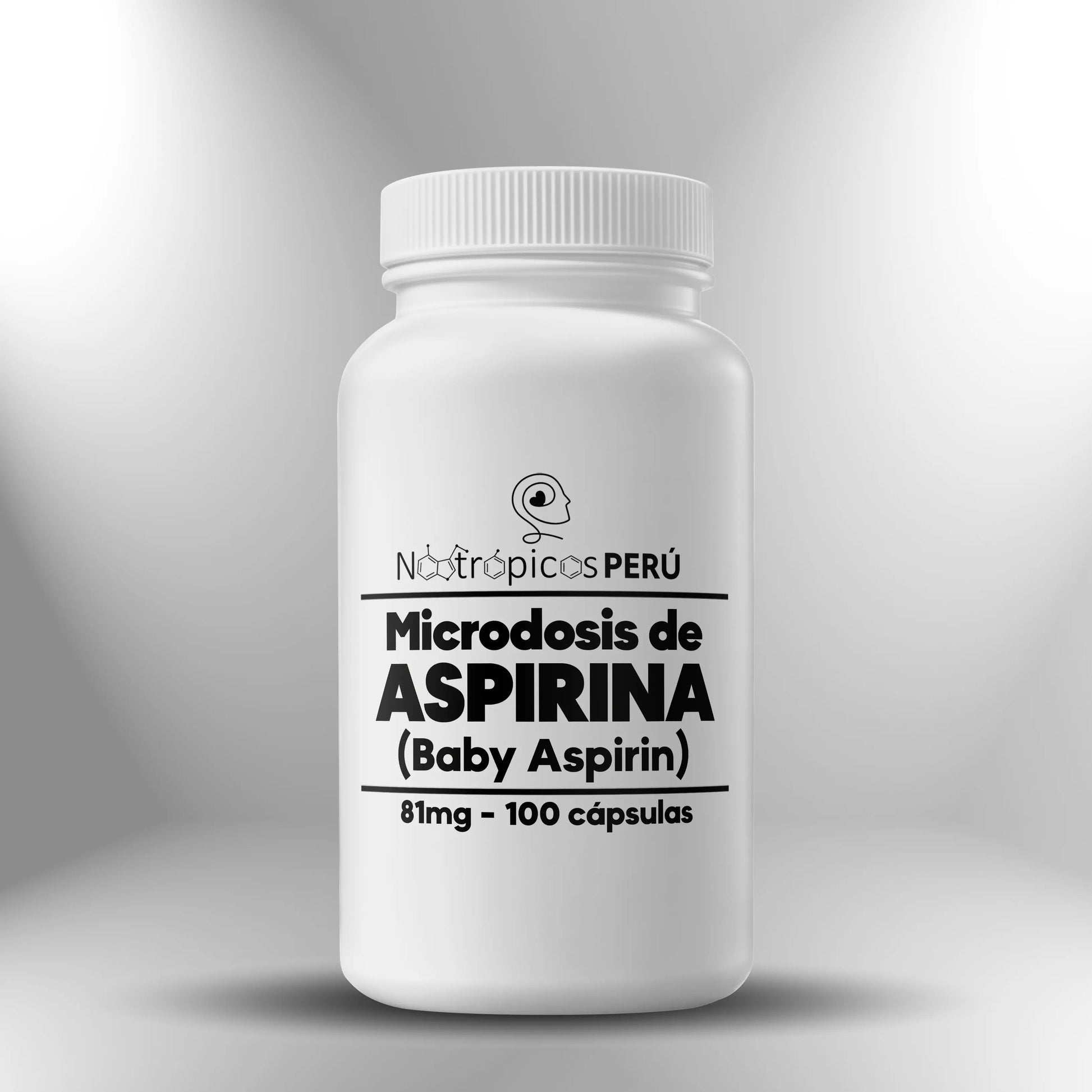 Microdosis de aspirina "Baby Aspirin" (Ácido acetilsalicílico) 81mg - 100 cápsulas Nootrópicos Perú