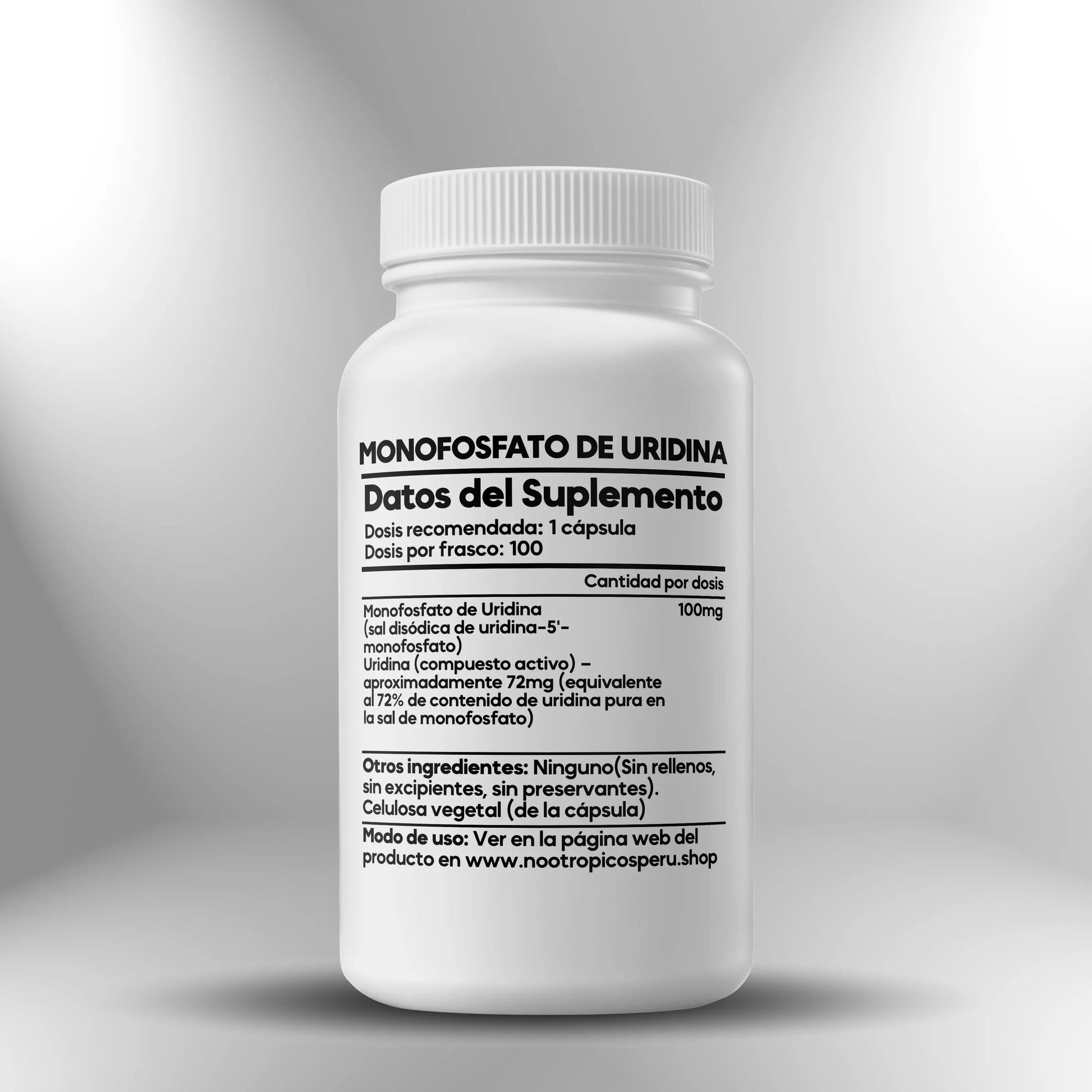 Monofosfato de Uridina 100mg - 100 cápsulas Nootrópicos Perú
