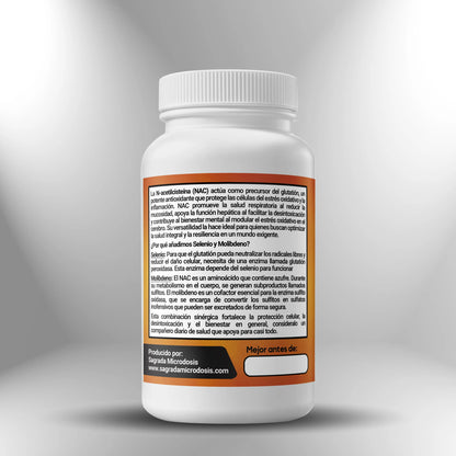 NAC (N-Acetil-Cisteína) + Zinc + Molibdeno - 90 cápsulas Sagrada Microdosis