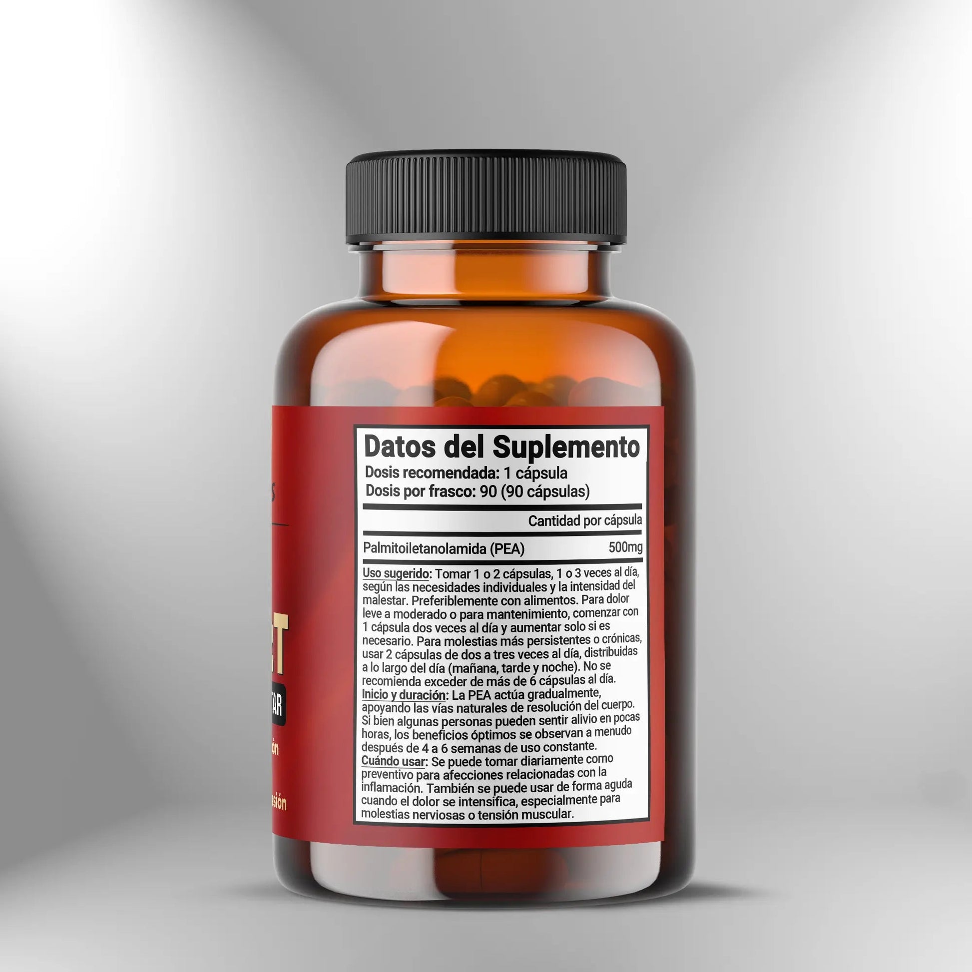 Pain Support (Palmitoiletanolamida): Apoyo para dolor crónico  500mg - 90 cápsulas Sagrada Microdosis