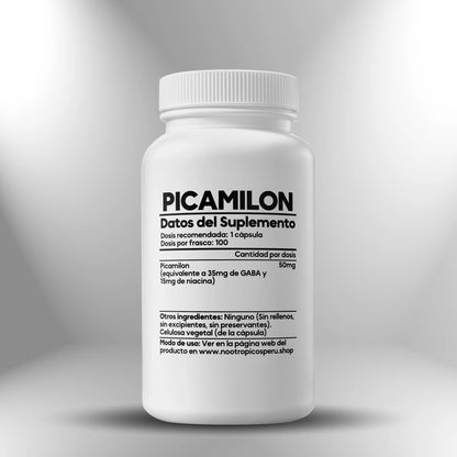 Picamilon 50mg (GABA optimizada) - 100 cápsulas Nootrópicos Perú