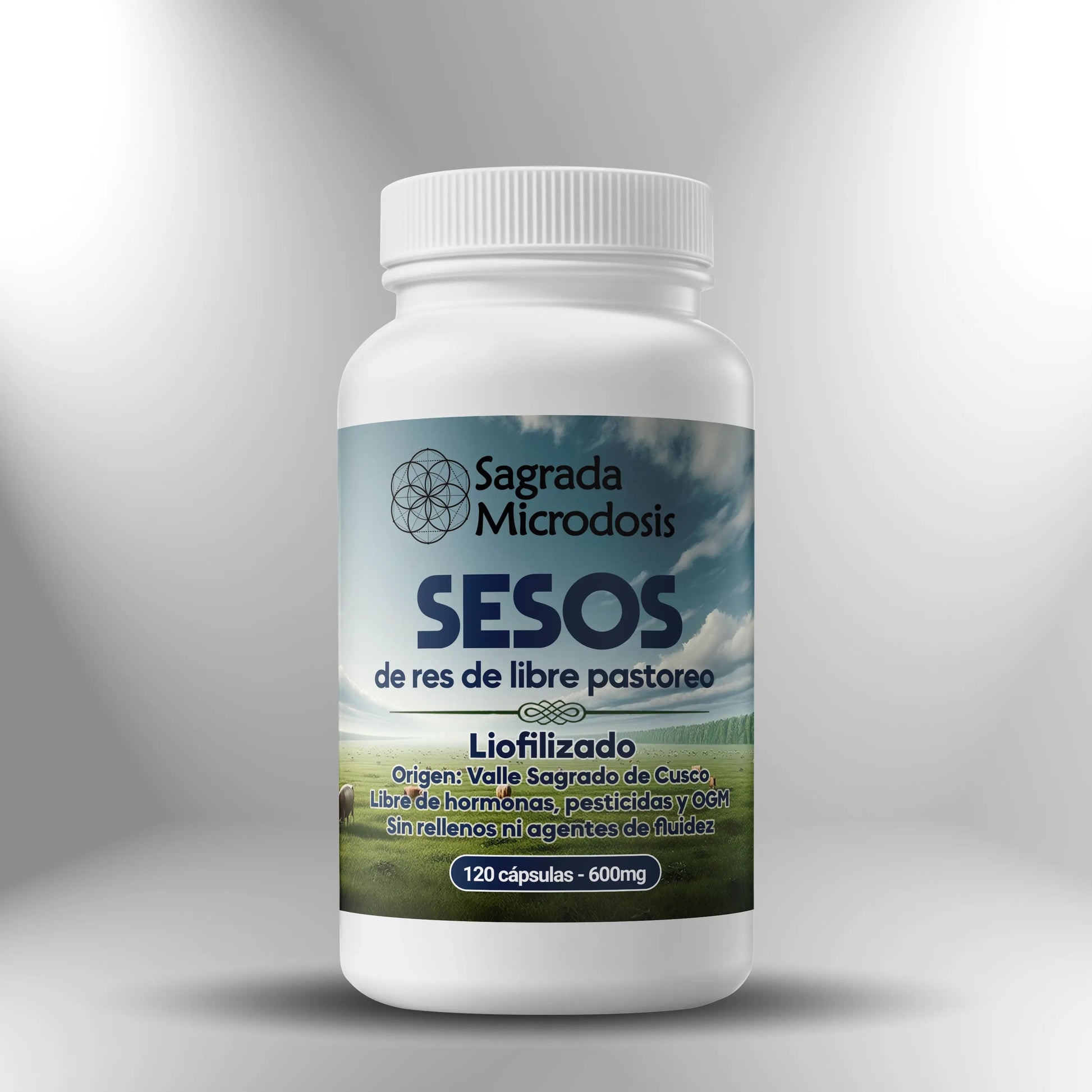 Sesos de res de libre pastoreo (liofilizado) 600mg ► 120 cápsulas Sagrada Microdosis