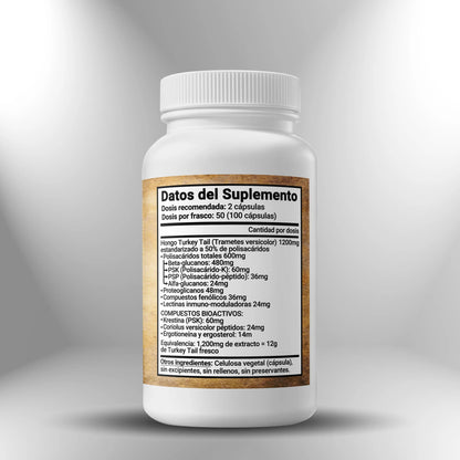 Turkey Tail (extracto 50% polisacáridos) 600mg - 100 cápsulas Sagrada Microdosis